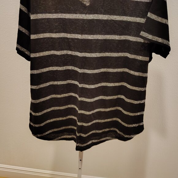 Time and Tru Top Women's Plus Size Short Sleeve Top Size XXL Striped Black - Picture 9 of 10